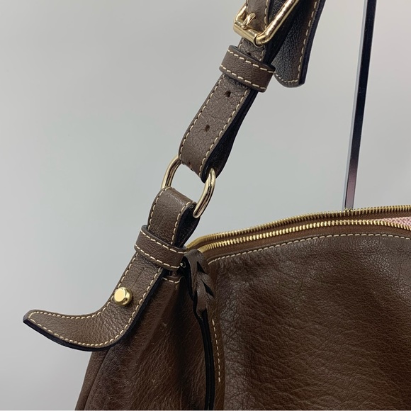 Dooney & Bourke large oversized hobo shoulder bag brown - Picture 7 of 12